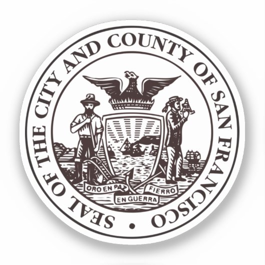 Zegel van San Francisco, CA Sticker (Voorkant)