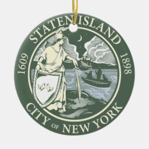 Zegel van Staten Island (Borough of New York City) Keramisch Ornament