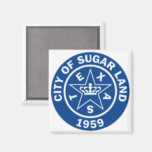 Zegel van Sugar Land (Texas) Magneet (Voorkant / Achterkant)