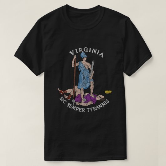  zegel van Virginia Sic Semper Tyrannis T-shirt (Design voorkant)
