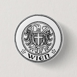 Zegel van Wenen, OOSTENRIJK Ronde Button 3,2 Cm