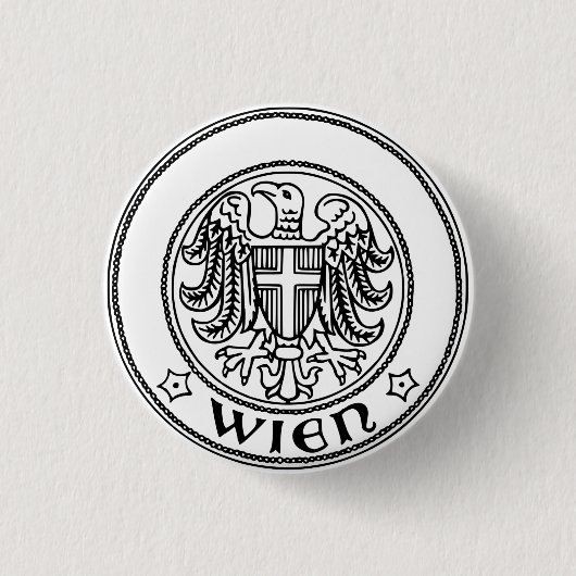 Zegel van Wenen, OOSTENRIJK Ronde Button 3,2 Cm (Voorkant)