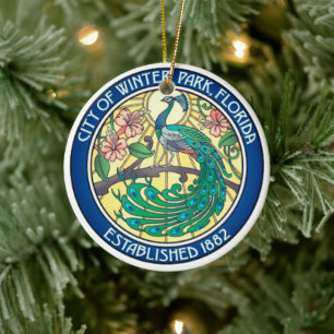 Zegel van Winter Park, Florida Keramisch Ornament