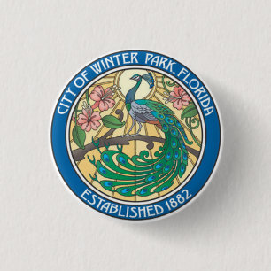 Zegel van Winter Park, Florida Ronde Button 3,2 Cm