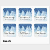 Zegel voor bruidsfeestcadeau Winter snowy bos bome (Vel)