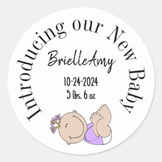 Zegel voor 'Introductie van onze nieuwe baby meisj