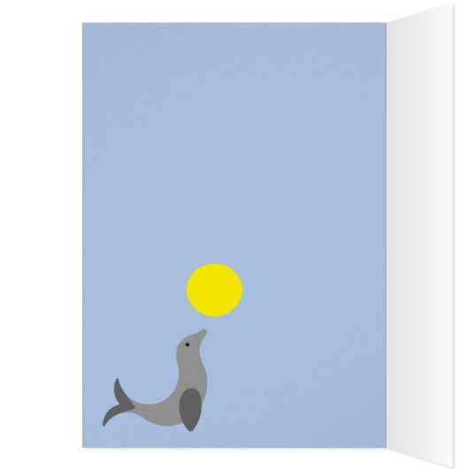 Zegel waarbij een gele kogelleeftijd in evenwicht  (Binnen (Links))