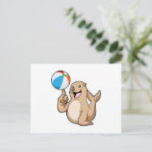 Zegel Water Waterpolo Briefkaart (Staand voorkant)