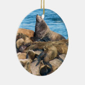 Zegelaar en zegel van de zee van de Stellar Keramisch Ornament (Rechts)