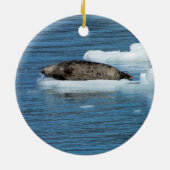 Zegelaar en zegel van de zee van de Stellar Keramisch Ornament (Achterkant)