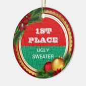 Zegelegant kerstfeest 1e Prijs winnaar Keramisch Ornament (Links)