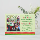 Zegelegante Sweater-kerstkaart, Tacky Sweater-foto Kaart (Staand voorkant)