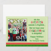 Zegelegante Sweater-kerstkaart, Tacky Sweater-foto Kaart (Voorkant / Achterkant)