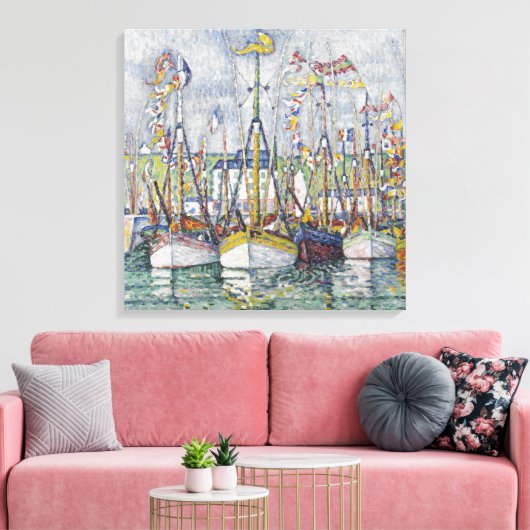  zegeling van de tonijnvloot in Groix Canvas Afdruk (Insitu (Woonkamer))