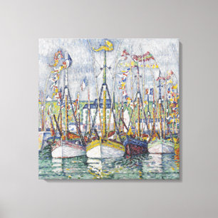 zegeling van de tonijnvloot in Groix Canvas Afdruk