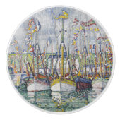 zegeling van de tonijnvloot in Groix Keramische Knop (Voorkant)