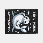 Zegelmodus Geactiveerde Pixel Art Zegel Retro Game Fleece Deken (Voorkant (Horizontaal))