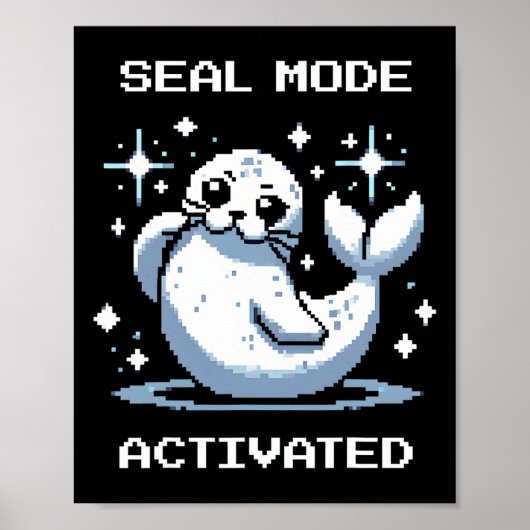Zegelmodus Geactiveerde Pixelkunst Zegel Retro Gam Poster (Voorkant)