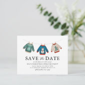 Zegeloze kerstfeest met Sweater Save the Date Aankondigingskaart (Staand voorkant)