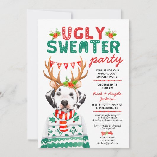 Zegeloze kerstfeestdag met kerstmis Dalmatian Dog Kaart (Voorkant)