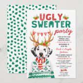 Zegeloze kerstfeestdag met kerstmis Dalmatian Dog Kaart (Voorkant / Achterkant)