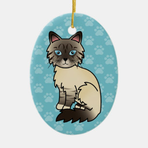 Zegelpoint Tabby Birmaanse kat / Ragdoll kat Keramisch Ornament