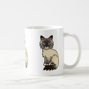 Zegelpoint tabby Birmaanse kat / Ragdoll kat Koffiemok