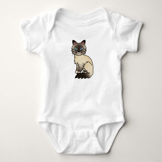 Zegelpoint Tabby Birmaanse kat / Ragdoll kat Romper (Voorkant)