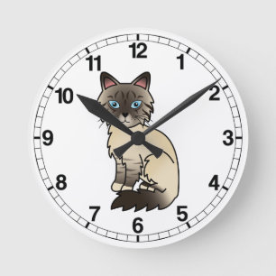 Zegelpoint Tabby Birmaanse kat / Ragdoll kat Ronde Klok