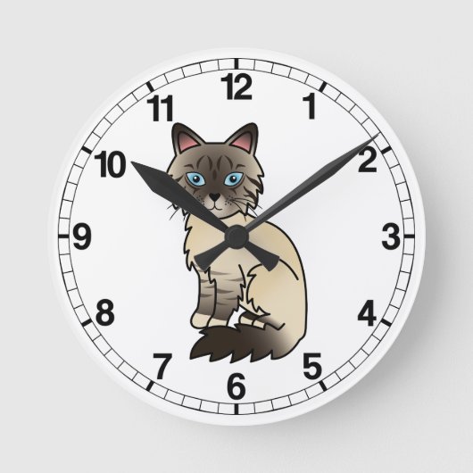 Zegelpoint Tabby Birmaanse kat / Ragdoll kat Ronde Klok (Voorkant)