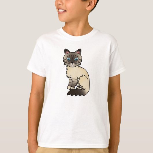 Zegelpoint tabby Birmaanse / Ragdoll kat T-shirt (Voorkant)