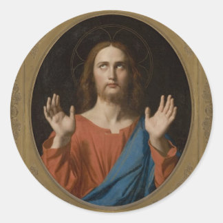 Zegen Christus circa 1834 Ronde Sticker
