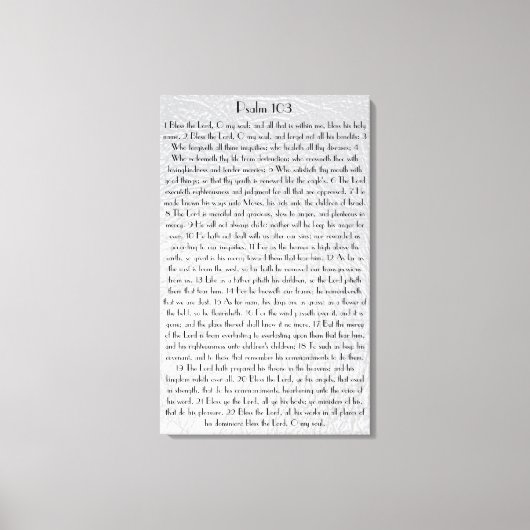 Zegen de Heer O mijn ziel bijbel vers Psalm 103 Canvas Afdruk (Voorkant)