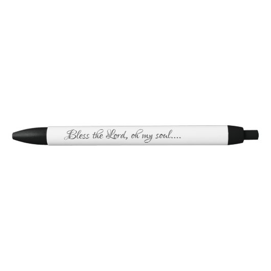 Zegen de Heer, Oh mijn ziel Bijbel Quote Zwarte Inkt Pen (Voorkant)