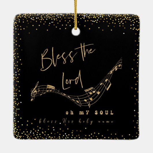 Zegen de Heer Psalm Schrift Quote Keramisch Ornament (Achterkant)