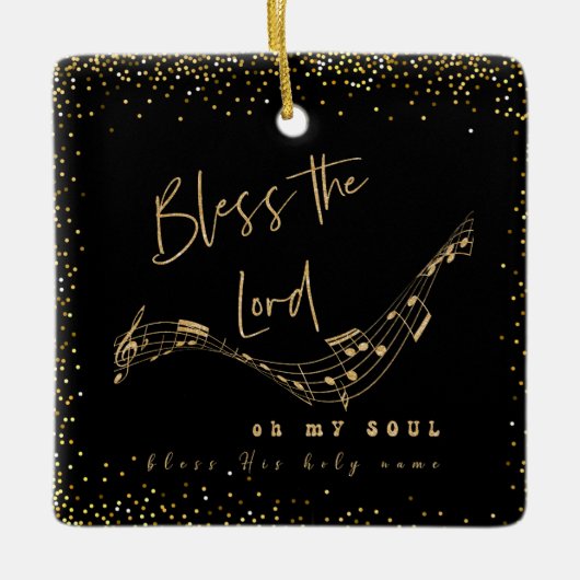 Zegen de Heer Psalm Schrift Quote Keramisch Ornament (Voorkant)