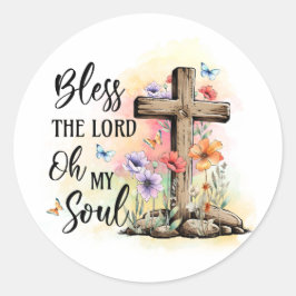Zegen de Here stickers met kruis, Christelijk gesc