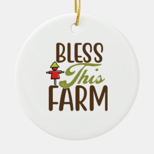 Zegen deze boerderij keramisch ornament