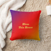 Zegen dit huis Vivid Rainbow Square Kussen (Deken)