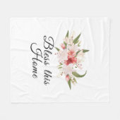 Zegen dit huis waterverf bloemendesign fleece deken (Voorkant (Horizontaal))