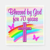 ZEGEN DOOR GOD VOOR 70 JAAR PAPIEREN SERVETTEN (Voorkant)