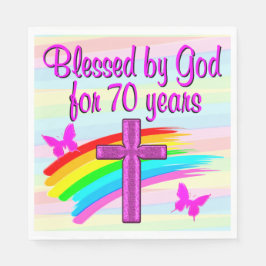 ZEGEN DOOR GOD VOOR 70 JAAR PAPIEREN SERVETTEN