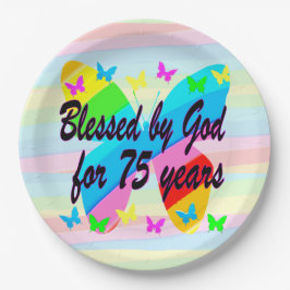 ZEGEN DOOR GOD VOOR 75 JAAR PAPIEREN BORDEN PAPIEREN BORDJE