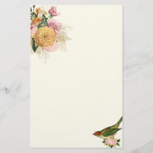  zegen en gouden rozen met zangvogel briefpapier (Voorkant)