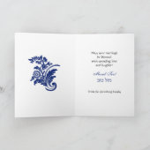 Zegen en Succes Elegante Damask Joods Kaart (Binnen)