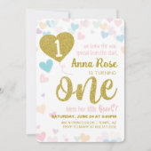 Zegen haar kleine hart eerste verjaardag uitnodigi kaart (Voorkant)