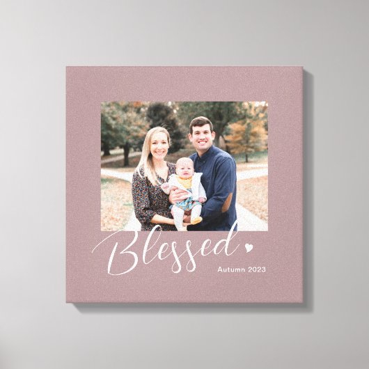 Zegen Hart Bewerkbare Kleur Ingepakte Canvas Afdruk (Voorkant)