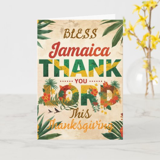 Zegen Jamaica dankdag Kaart (Gele Bloem)