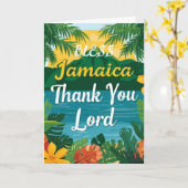 Zegen Jamaica dankdag Kaart (Gele Bloem)