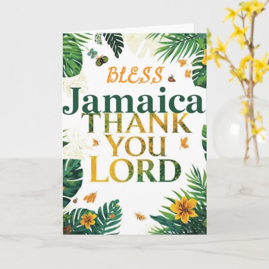 Zegen Jamaica dankdag Kaart (Gele Bloem)